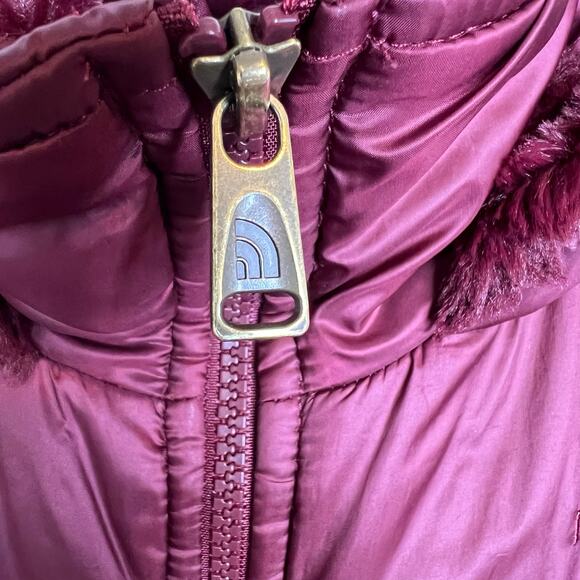 TNF Mossbud Swirl Parka Puffer Jacket Hooded Quilted Winter Coat Youth L 14/16 - Picture 4 of 14